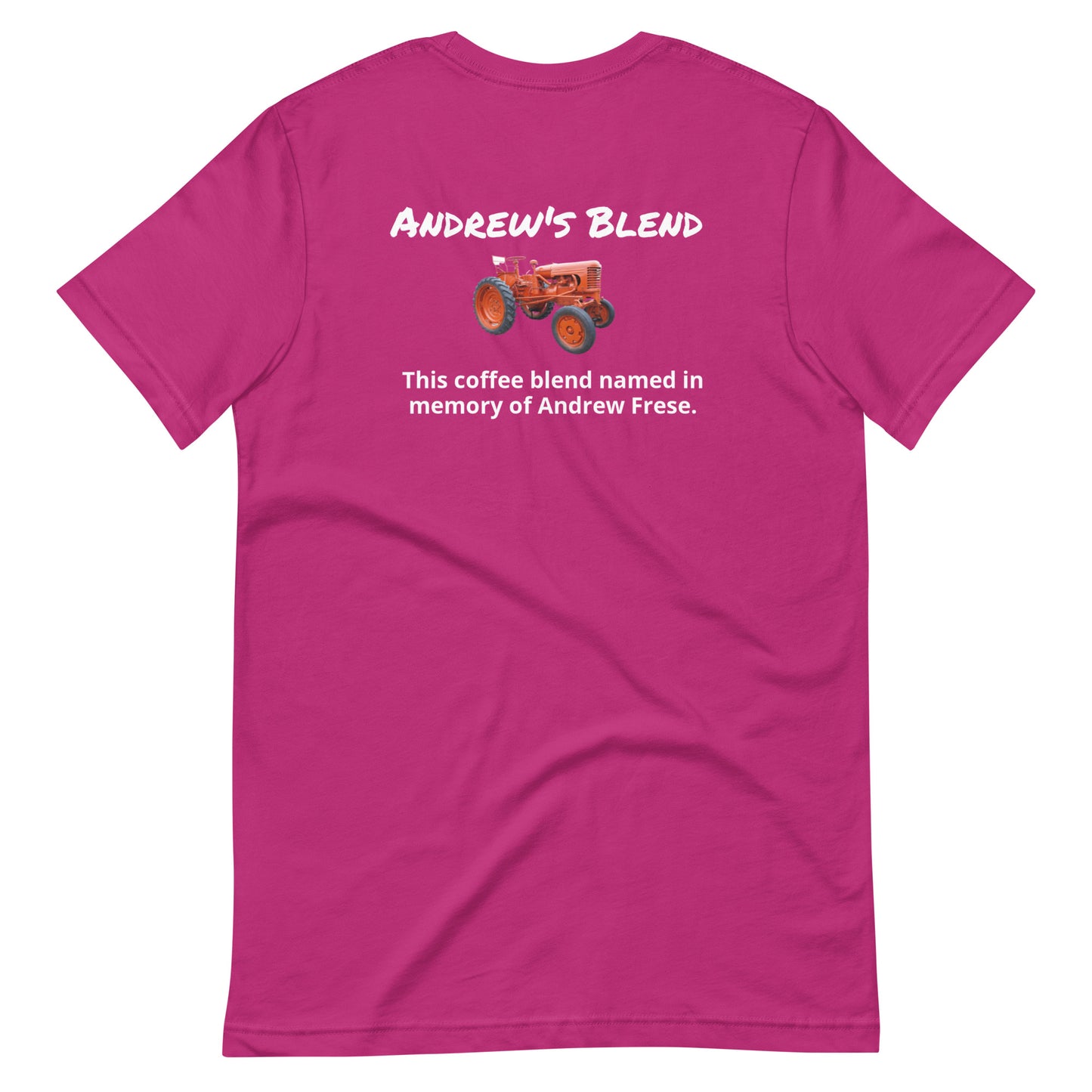 Andrew's Blend (white lettering) Unisex t-shirt
