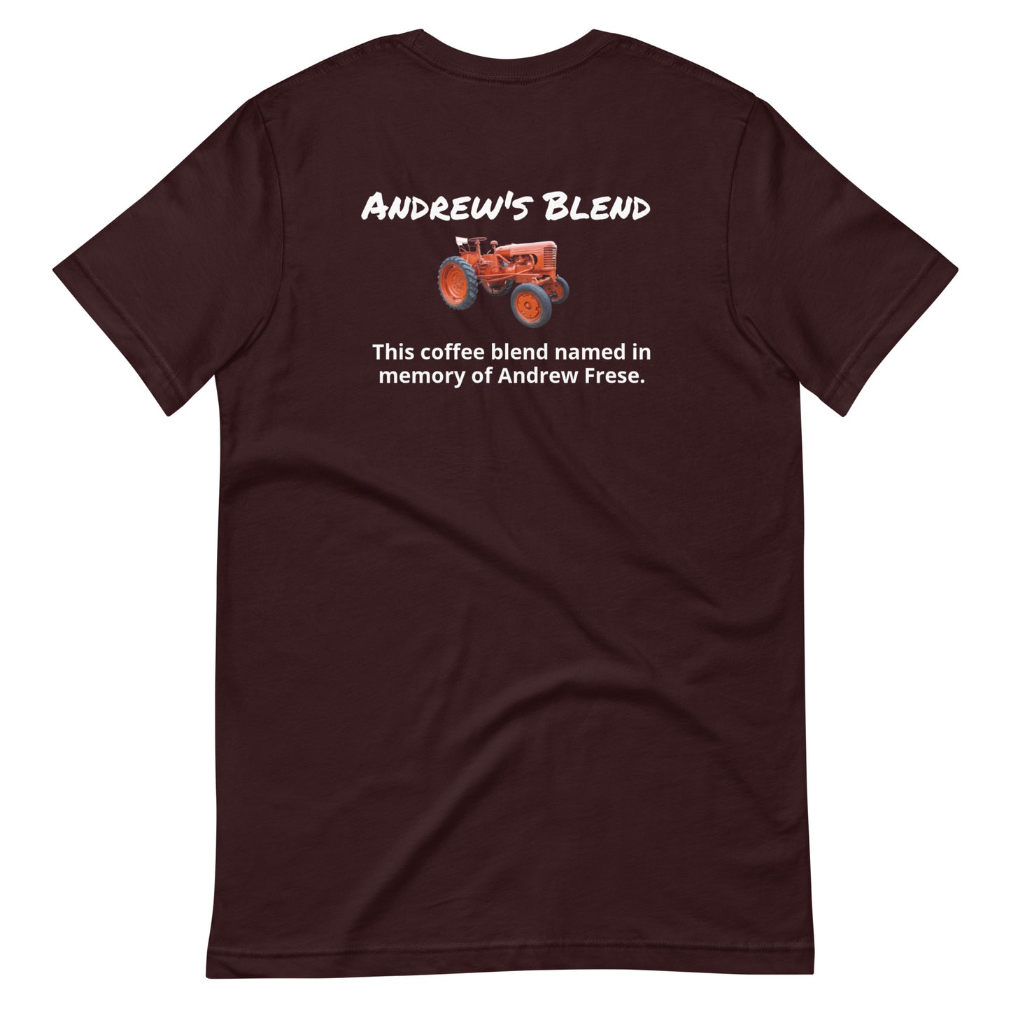 Andrew's Blend (white lettering) Unisex t-shirt